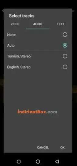inbat tv application Video, Audio, Text selector